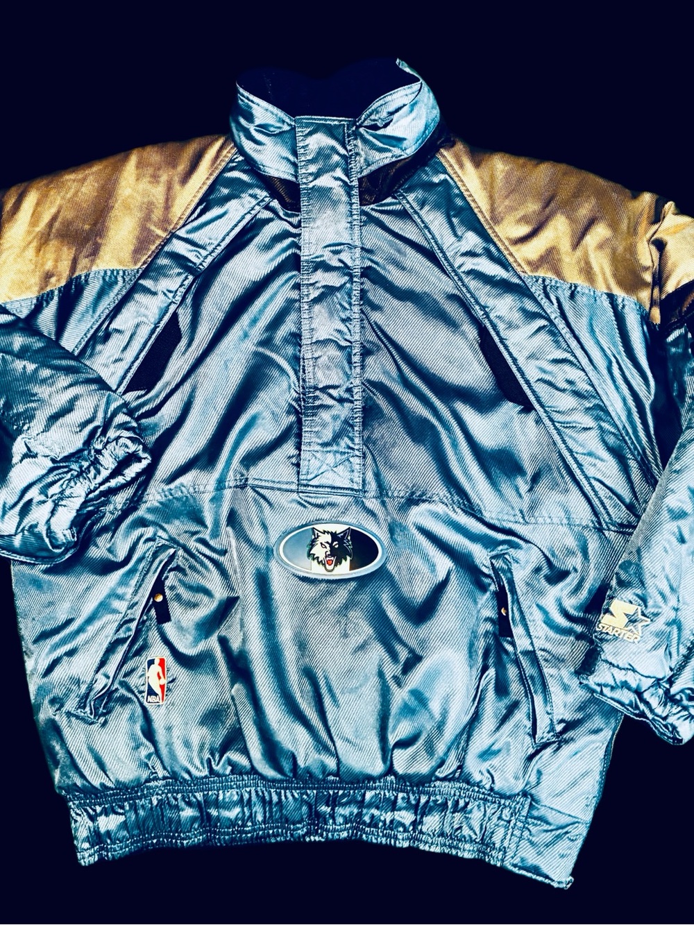 Minnesota Timberwolves Starter Jacket, 1990s, Blue  and Silver, Medium